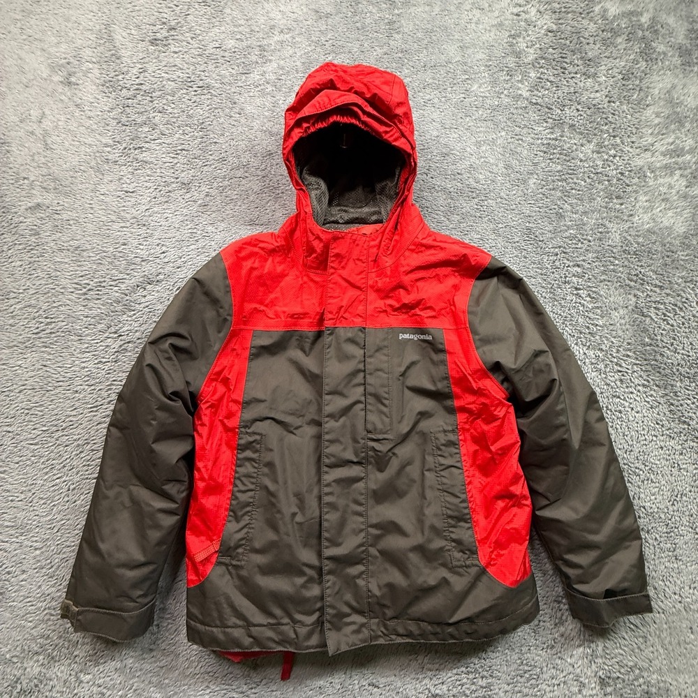 Patagonia Kid's 3-in-1 Hooded Jacket Lined Ski & Snowboard Red XS 5-6 Insulated
